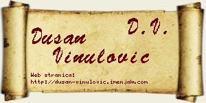 Dušan Vinulović vizit kartica